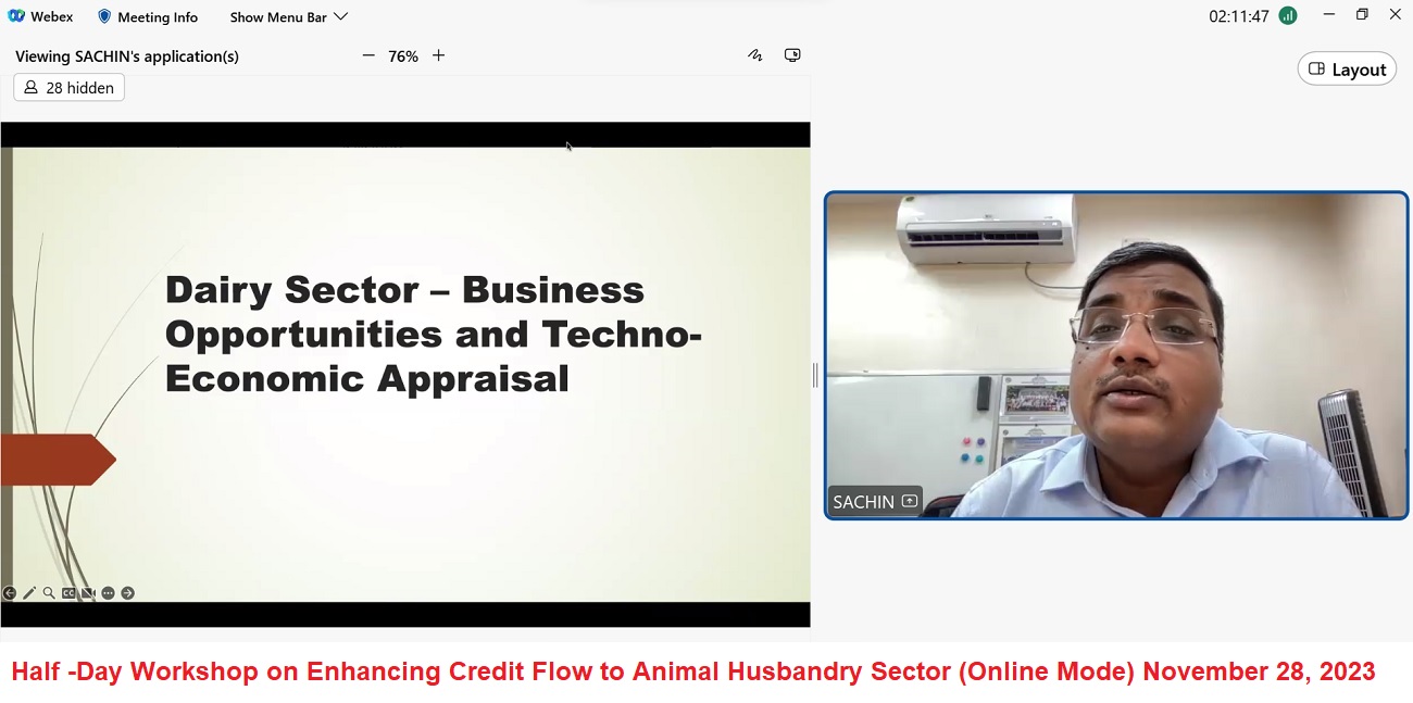 Half -Day Workshop on Enhancing Credit Flow to Animal Husbandry Sector (Online mode) (November 28, 2023)