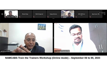 NAMCABS- Train the Trainers Workshop-Online – September 06 to 08, 2023