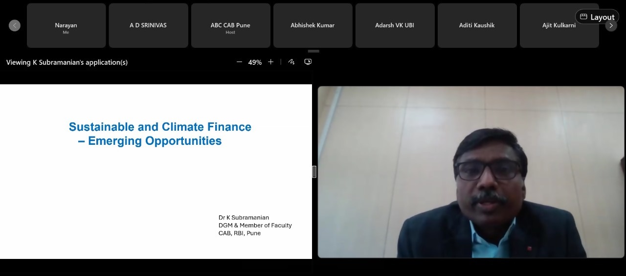 One-Day Workshop on Climate Risk for Banks (Online Mode) (April 10, 2024)