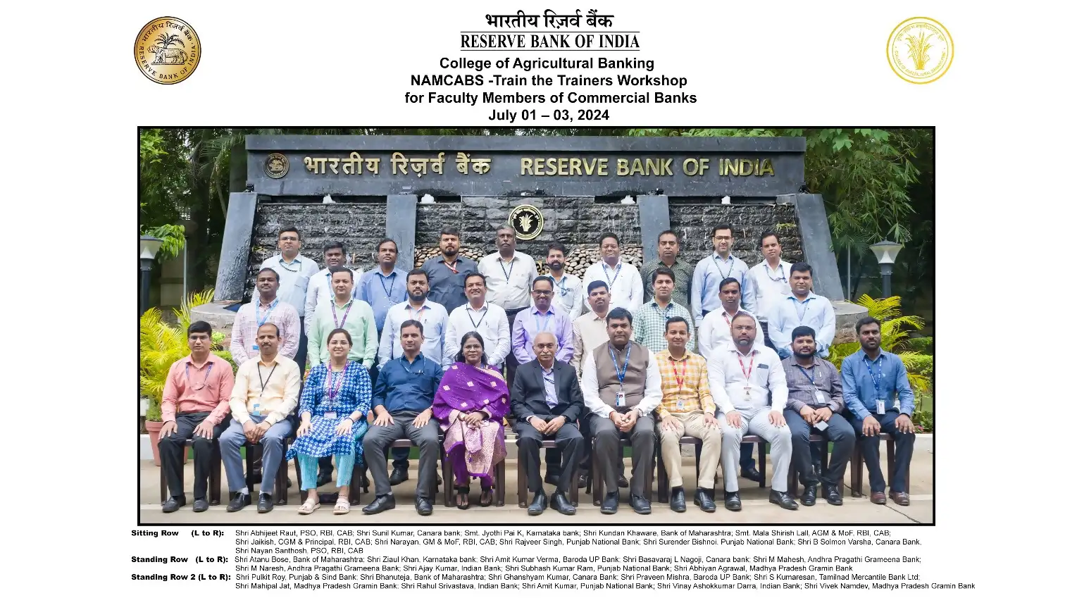 NAMCABS - Train the Trainers Workshop (July 01 to 03, 2024)