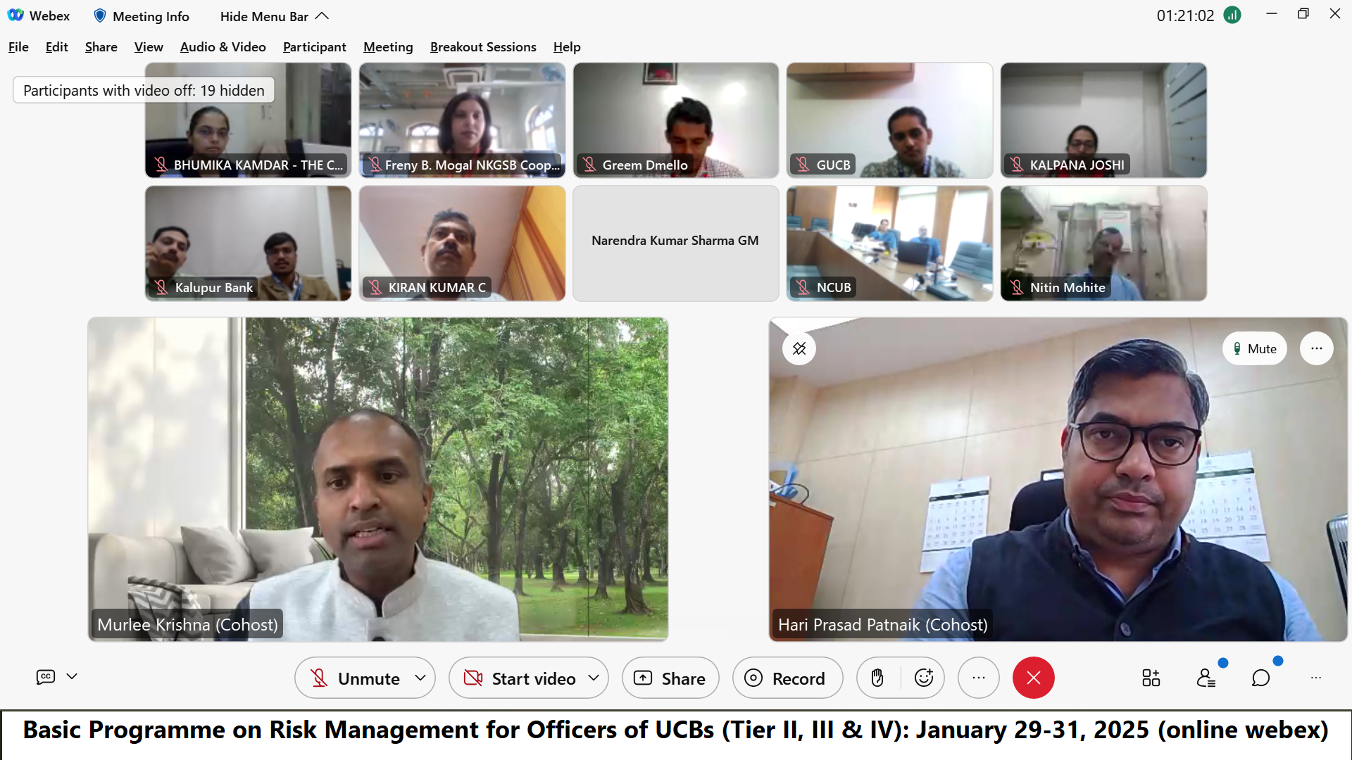 Basic Programme on Risk Management for officers of UCBs (Tier II, III, IV): January 29-31, 2025 (online)