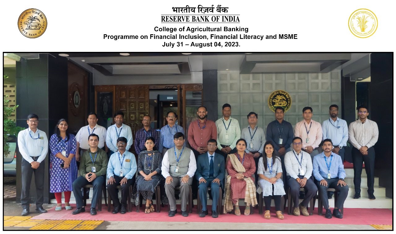 Programme on Financial Inclusion, Financial Literacy and MSMEs (July 31 to August 4, 2023)