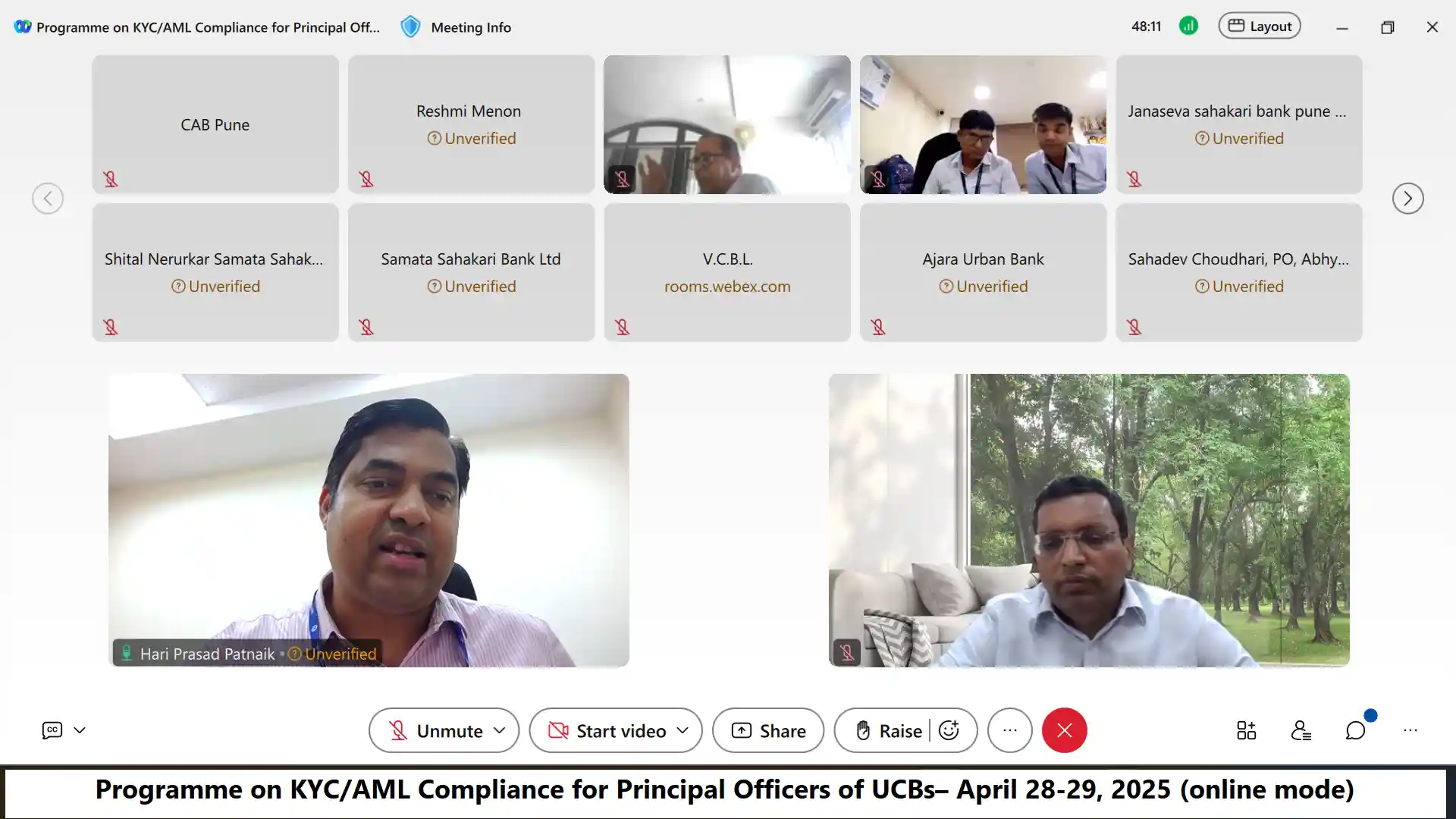 Programme on KYC/AML Compliance for Principal Officers of UCBs: April 28-29, 2025  (Online)