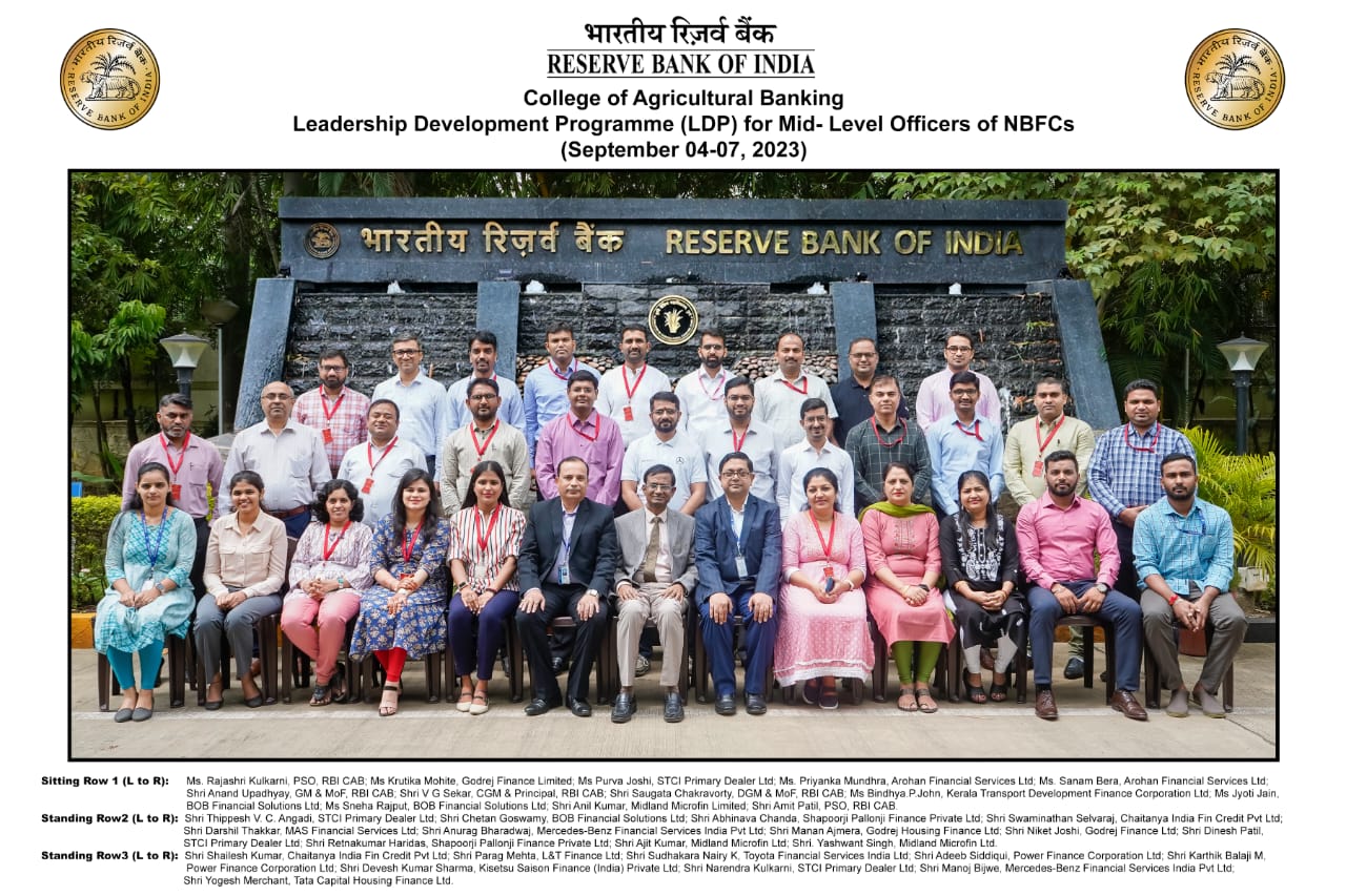 Leadership Development Programme (LDP) for Mid- Level Officers of NBFCs: September 04-07, 2023