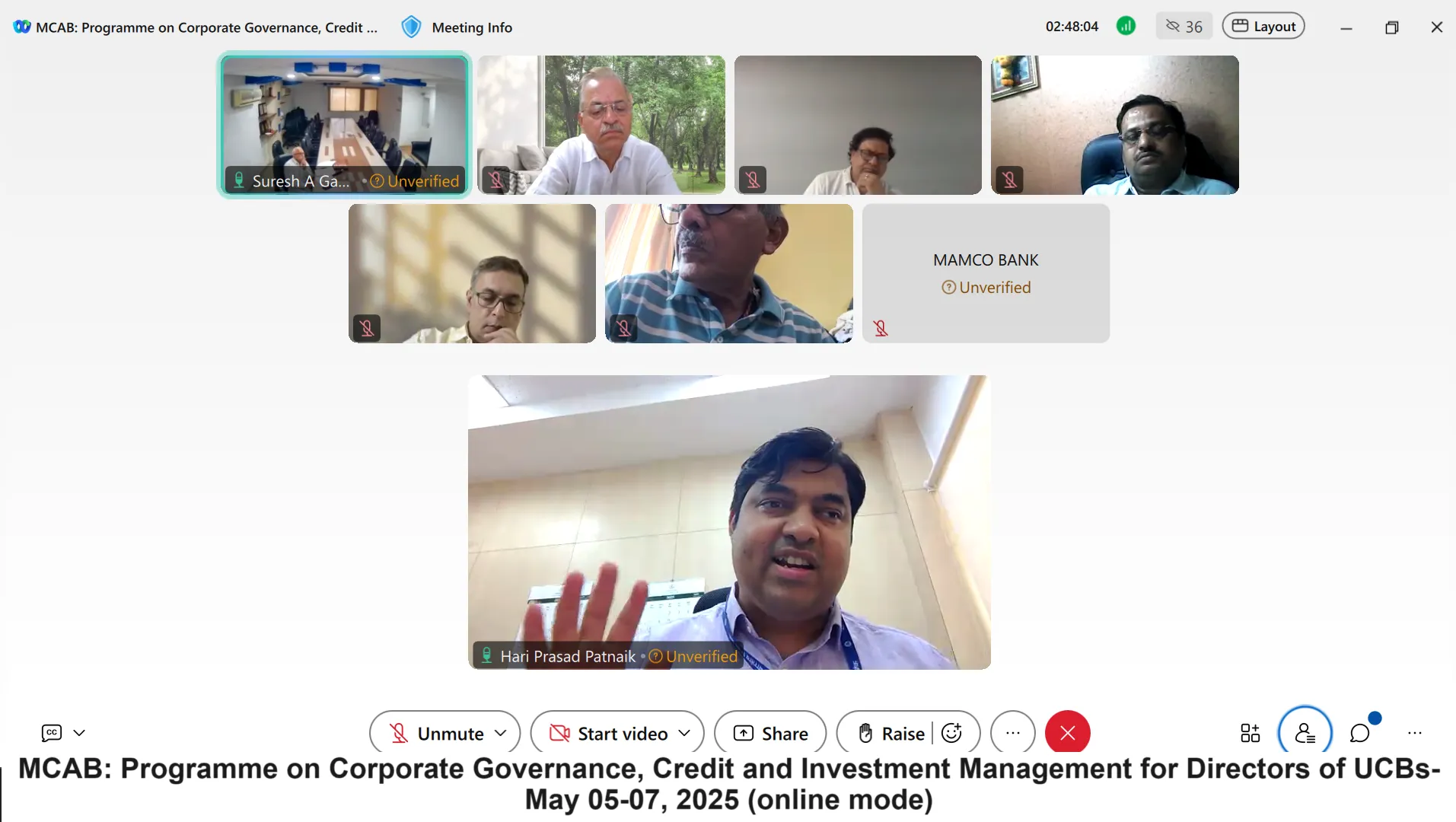 MCAB: Programme on Corporate Governance, Credit and Investment Management for Directors of UCBs:  May 05-07, 2025 (online mode)