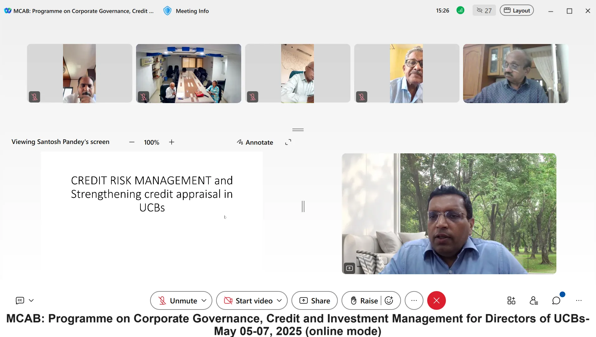 MCAB: Programme on Corporate Governance, Credit and Investment Management for Directors of UCBs:  May 05-07, 2025 (online mode)