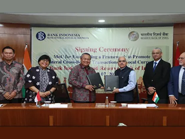 RBI and Bank Indonesia signed and exchanged MOU to promote the use of local currencies.