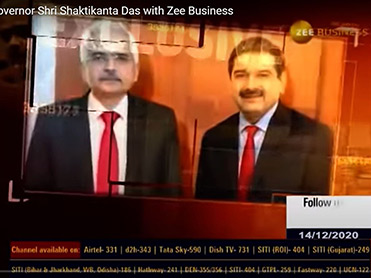 Interview with Zee Business on December 14, 2020- Shri Shaktikanta Das, Governor, Reserve Bank of India