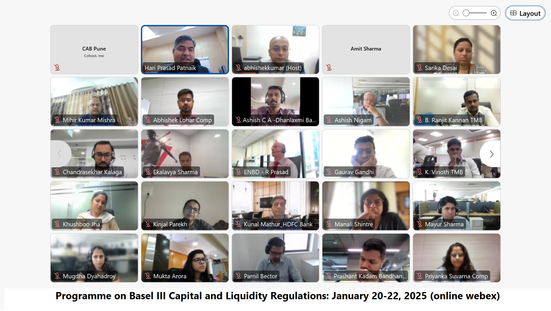 Programme on Basel III Capital and Liquidity Regulations: January 20-22, 2025 (online mode)