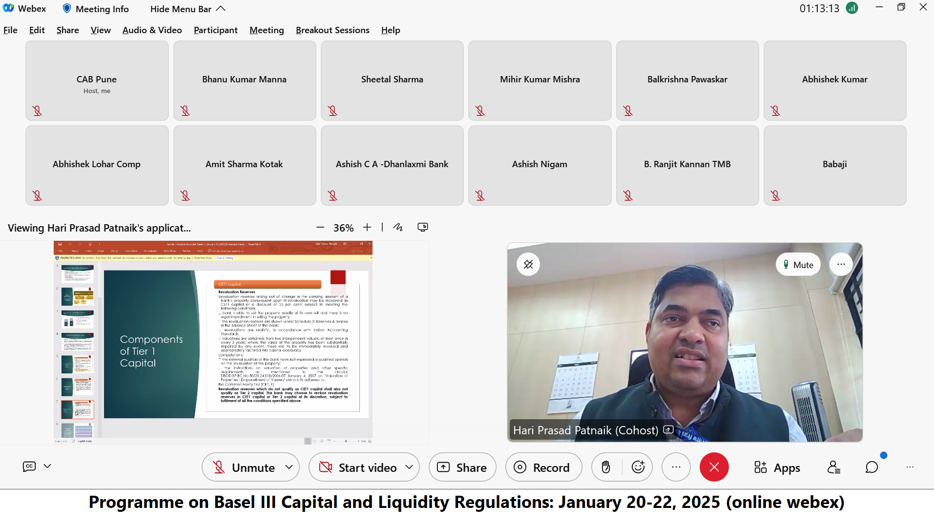 Programme on Basel III Capital and Liquidity Regulations: January 20-22, 2025 (online mode)
