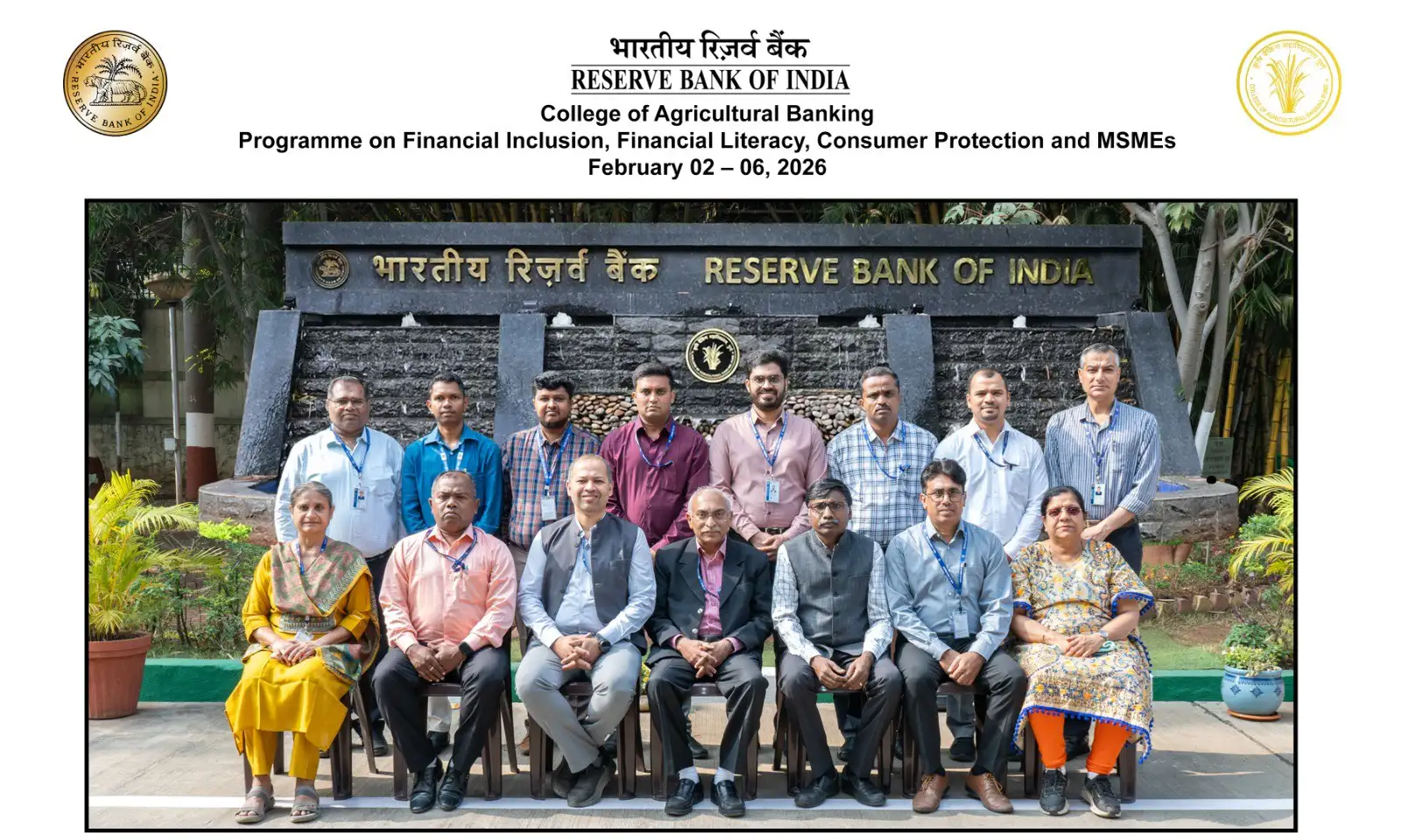 Programme on Financial Inclusion, Financial Literacy, Consumer Protection and MSMEs - February 02 to 06, 2026