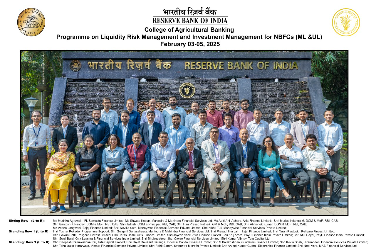 Programme on Liquidity Risk and Investment Management for NBFCs (UL & ML): February 03-05, 2025 (in-campus)
